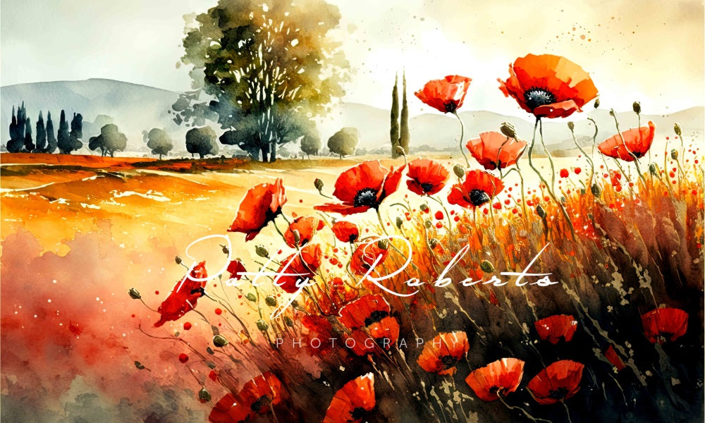 Kate Poppies in Bloom Backdrop Designed by Patty Robertss - Kate Backdrop AU