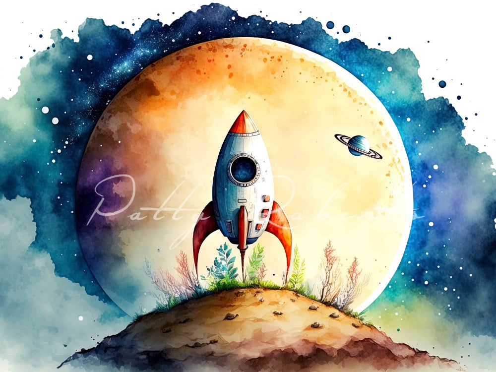 Kate Rocketing to the Stars Backdrop Designed by Patty Robertss - Kate Backdrop AU