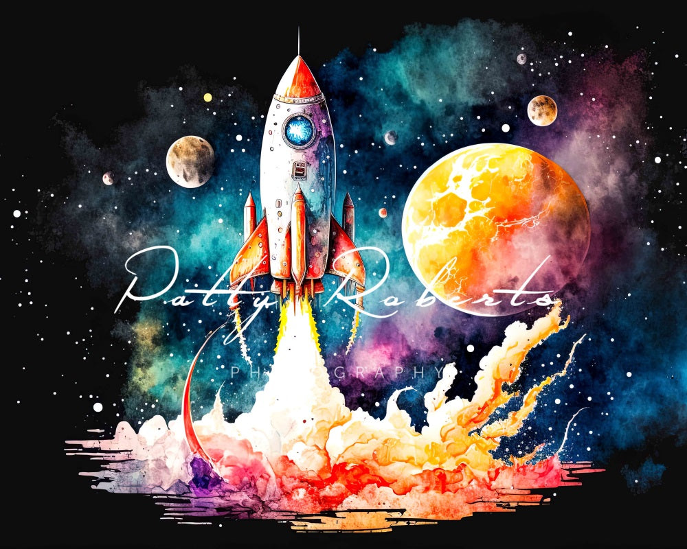 Kate Rocket Trails Through the Cosmos Backdrop Designed by Patty Robertss - Kate Backdrop AU