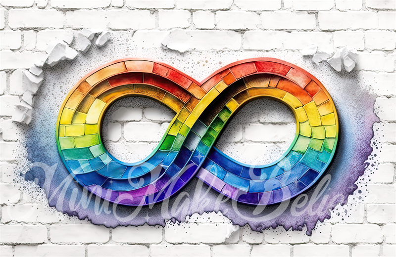 Kate Autism Acceptance Rainbow Backdrop Infinity Spectrum Designed by Mini MakeBelieve - Kate Backdrop AU