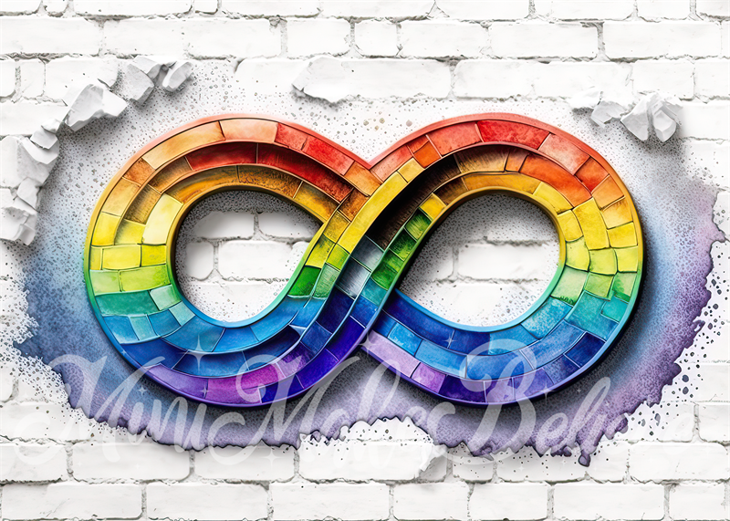 Kate Autism Acceptance Rainbow Backdrop Infinity Spectrum Designed by Mini MakeBelieve - Kate Backdrop AU
