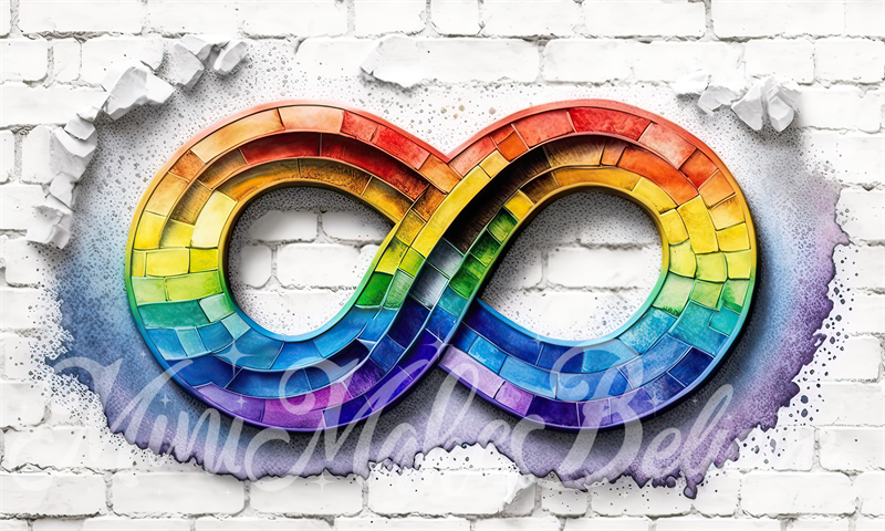 Kate Autism Acceptance Rainbow Backdrop Infinity Spectrum Designed by Mini MakeBelieve - Kate Backdrop AU