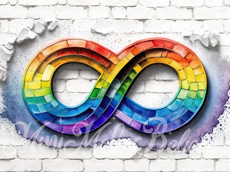Kate Autism Acceptance Rainbow Backdrop Infinity Spectrum Designed by Mini MakeBelieve - Kate Backdrop AU