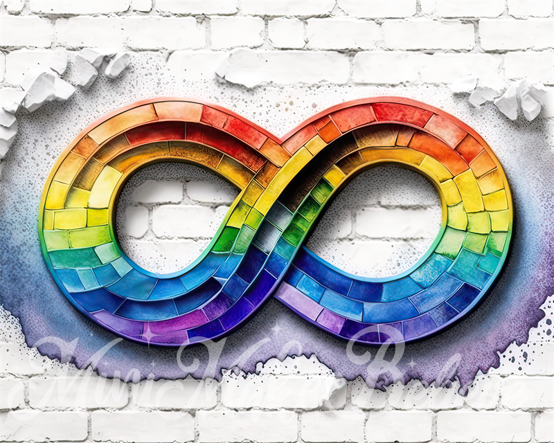 Kate Autism Acceptance Rainbow Backdrop Infinity Spectrum Designed by Mini MakeBelieve - Kate Backdrop AU