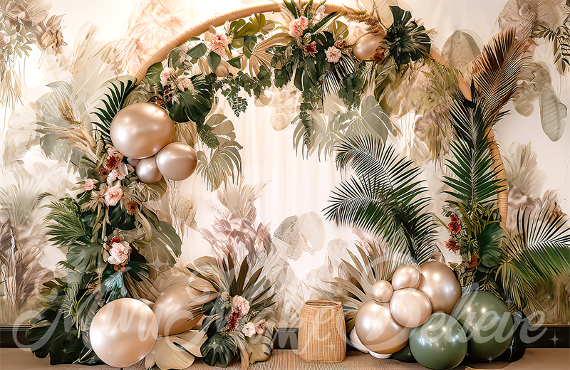 Kate Balloon Arch Cake Smash Birthday Backdrop Designed by Mini MakeBelieve - Kate Backdrop AU