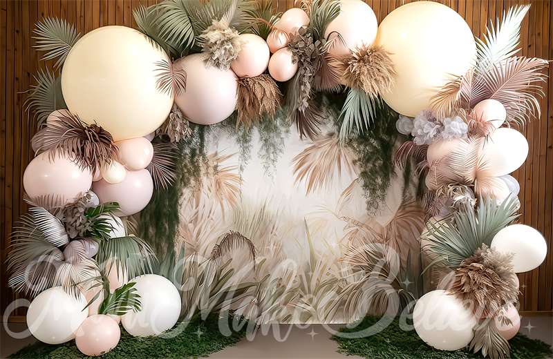 Kate Boho Flower Backdrop Balloon Arch Cake Smash Designed by Mini MakeBelieve - Kate Backdrop AU