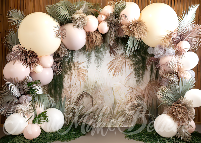 Kate Boho Flower Backdrop Balloon Arch Cake Smash Designed by Mini MakeBelieve