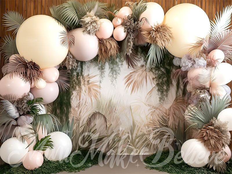 Kate Boho Flower Backdrop Balloon Arch Cake Smash Designed by Mini MakeBelieve - Kate Backdrop AU