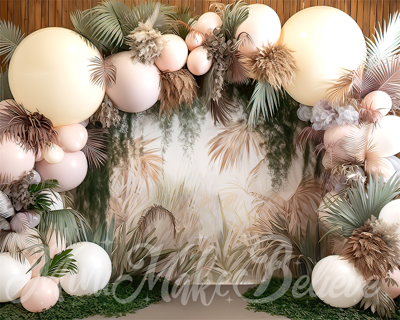 Kate Boho Flower Backdrop Balloon Arch Cake Smash Designed by Mini MakeBelieve - Kate Backdrop AU
