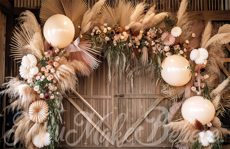 Kate Boho Flower Backdrop Big Balloon Arch Designed by Mini MakeBelieve - Kate Backdrop AU