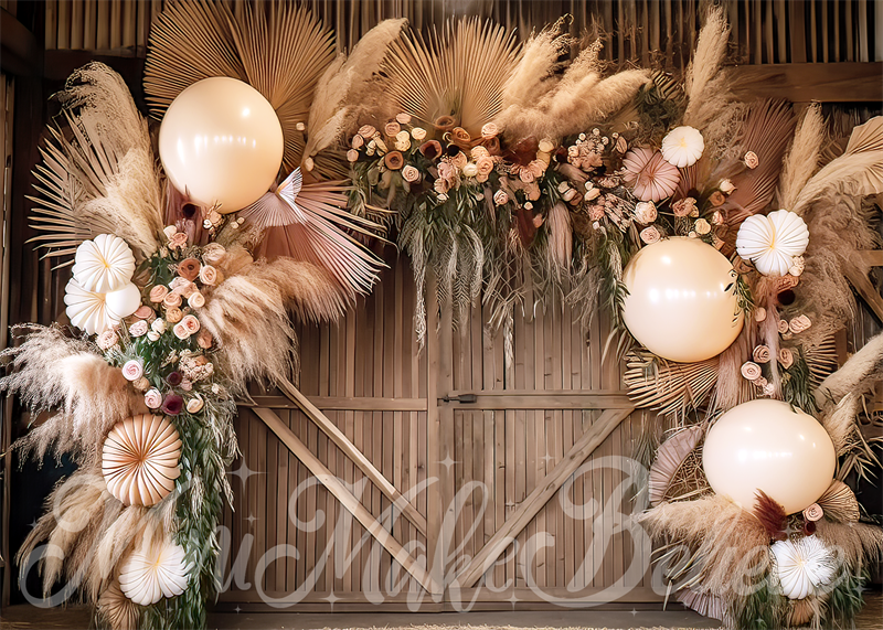 Kate Boho Flower Backdrop Big Balloon Arch Designed by Mini MakeBelieve - Kate Backdrop AU