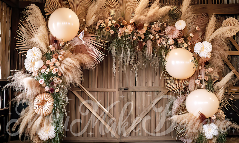 Kate Boho Flower Backdrop Big Balloon Arch Designed by Mini MakeBelieve - Kate Backdrop AU