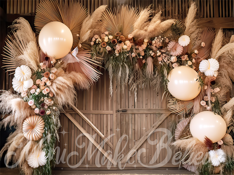 Kate Boho Flower Backdrop Big Balloon Arch Designed by Mini MakeBelieve - Kate Backdrop AU