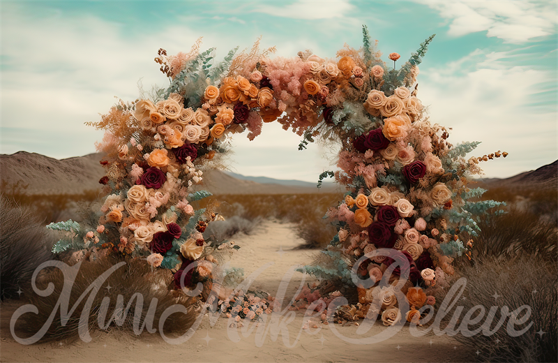 Kate Fine Art Flowers Boho Desert Arch Backdrop Designed by Mini MakeBelieve - Kate Backdrop AU
