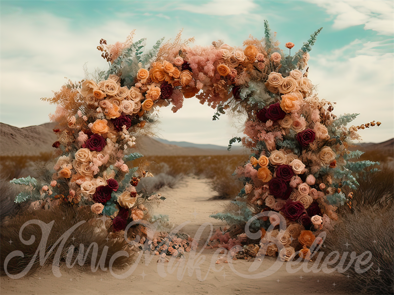Kate Fine Art Flowers Boho Desert Arch Backdrop Designed by Mini MakeBelieve - Kate Backdrop AU