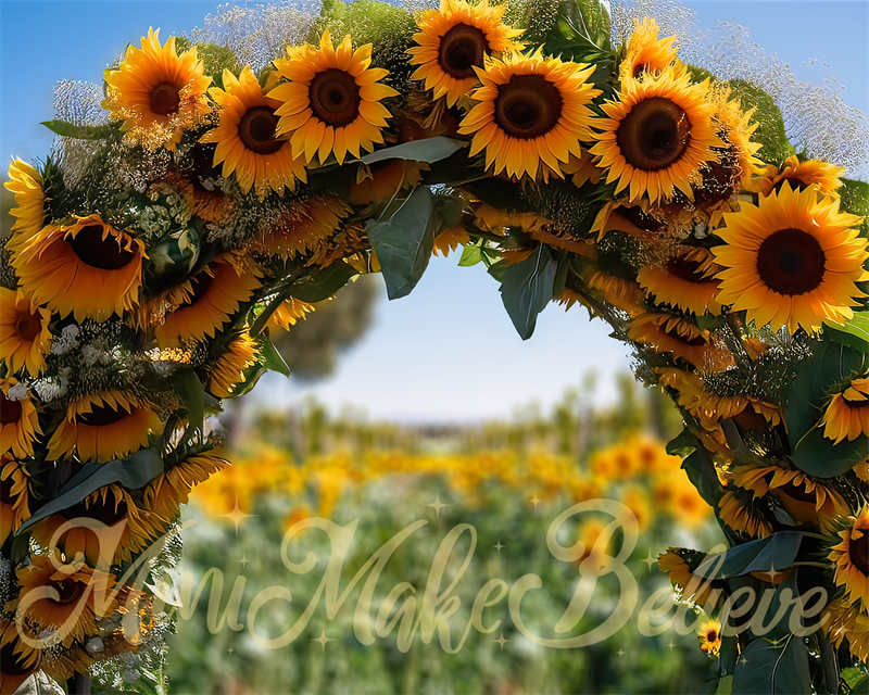 Kate Painterly Summer Fall Sunflower Arch Backdrop Designed by Mini MakeBelieve - Kate Backdrop AU