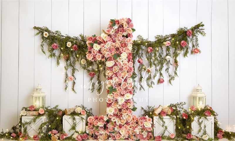 Kate One Floral Garden Backdrop First Birthday Designed by Megan Leigh Photography - Kate Backdrop AU