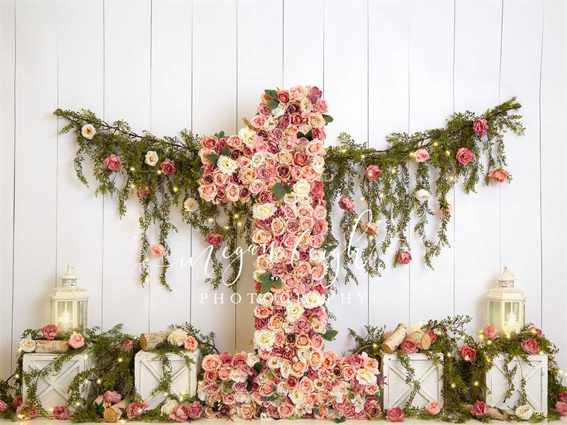 Kate One Floral Garden Backdrop First Birthday Designed by Megan Leigh Photography - Kate Backdrop AU