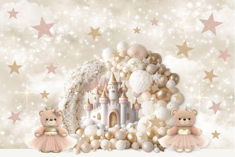 Kate Bear Princess Castle Backdrop Designed by Ashley Paul - Kate Backdrop AU