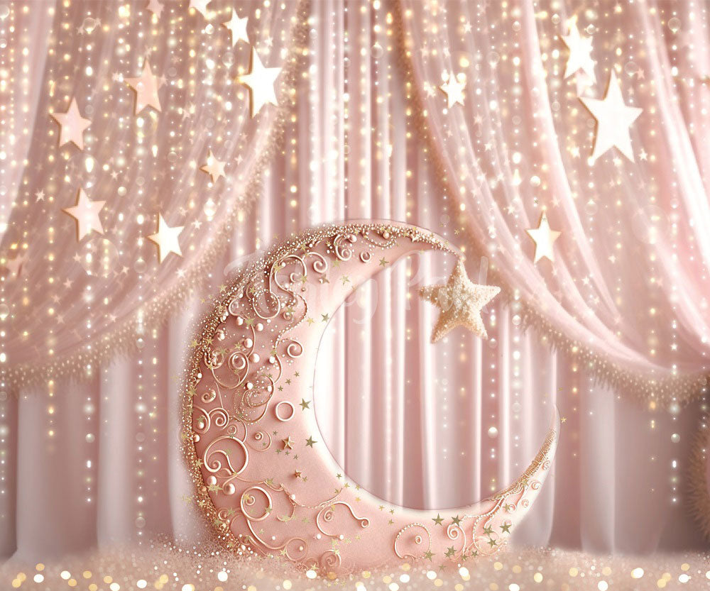 Kate Magic Star Moon Backdrop Bokeh Girl Designed by Ashley Paul - Kate Backdrop AU