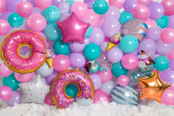 Kate Balloons Donut Candy Backdrop Designed by Emetselch - Kate Backdrop AU