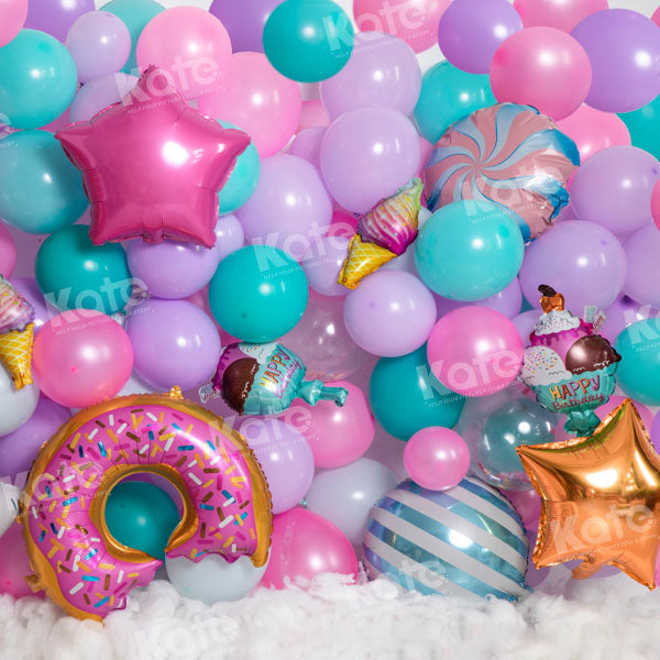 Kate Balloons Donut Candy Backdrop Designed by Emetselch - Kate Backdrop AU