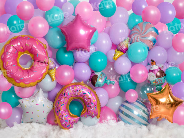 Kate Balloons Donut Candy Backdrop Designed by Emetselch - Kate Backdrop AU