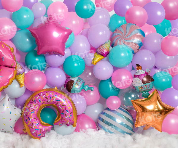 Kate Balloons Donut Candy Backdrop Designed by Emetselch - Kate Backdrop AU