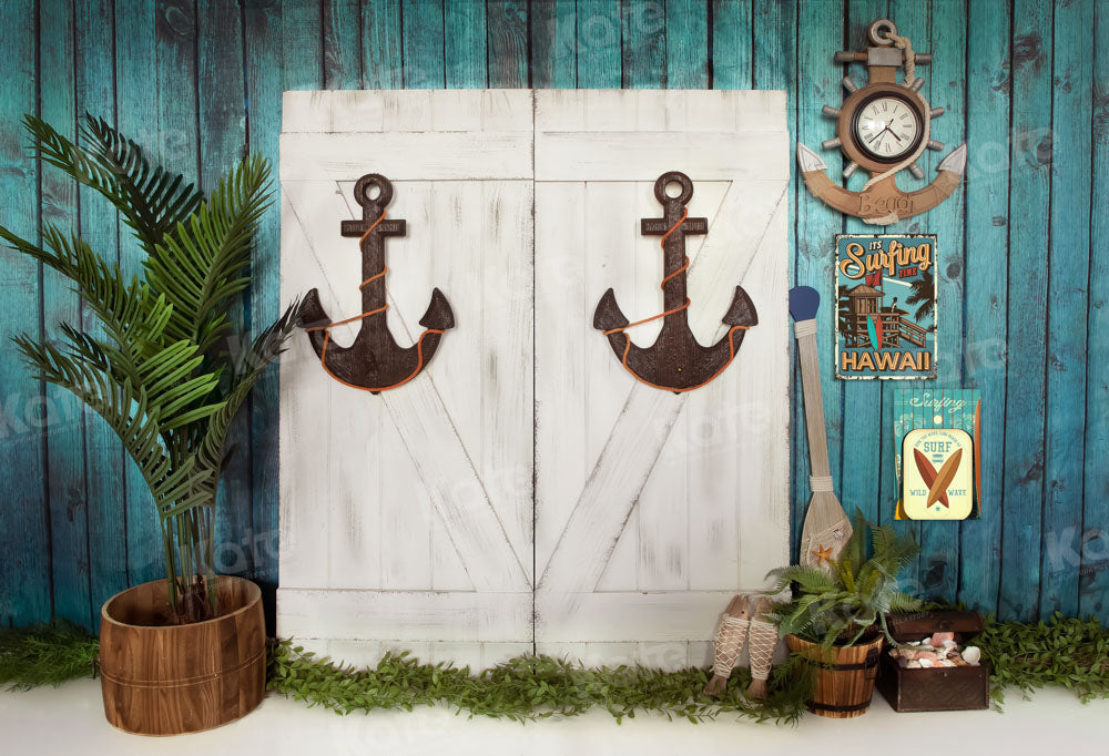 Kate Hawaiian White Barn Door Backdrop for Photography - Kate Backdrop AU