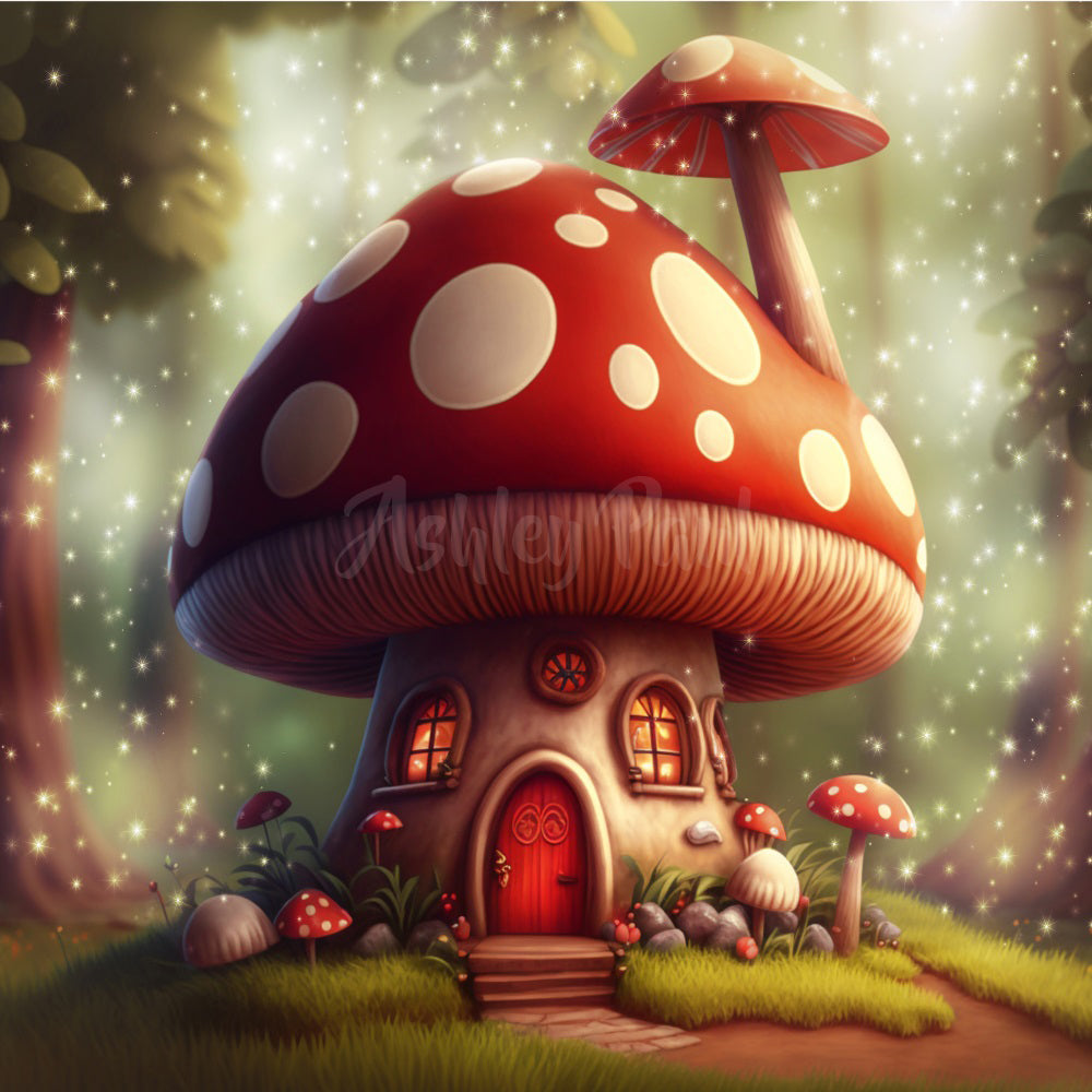 Kate Mushroom House Backdrop Designed by Ashley Paul - Kate Backdrop AU