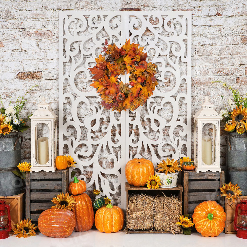 Kate Autumn Pumpkin Backdrop Farm for Photography - Kate Backdrop AU