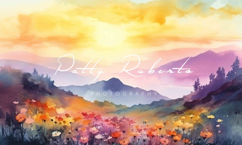 Kate Watercolor Majestic Mountains Backdrop Designed by Patty Robertss - Kate Backdrop AU