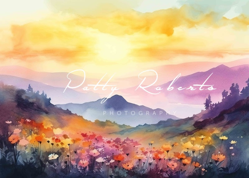 Kate Watercolor Majestic Mountains Backdrop Designed by Patty Robertss - Kate Backdrop AU