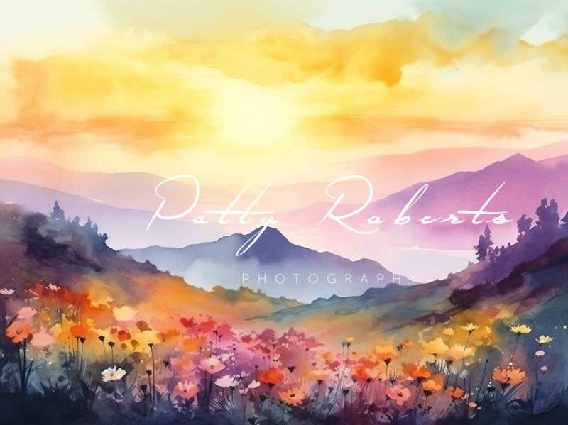 Kate Watercolor Majestic Mountains Backdrop Designed by Patty Robertss - Kate Backdrop AU