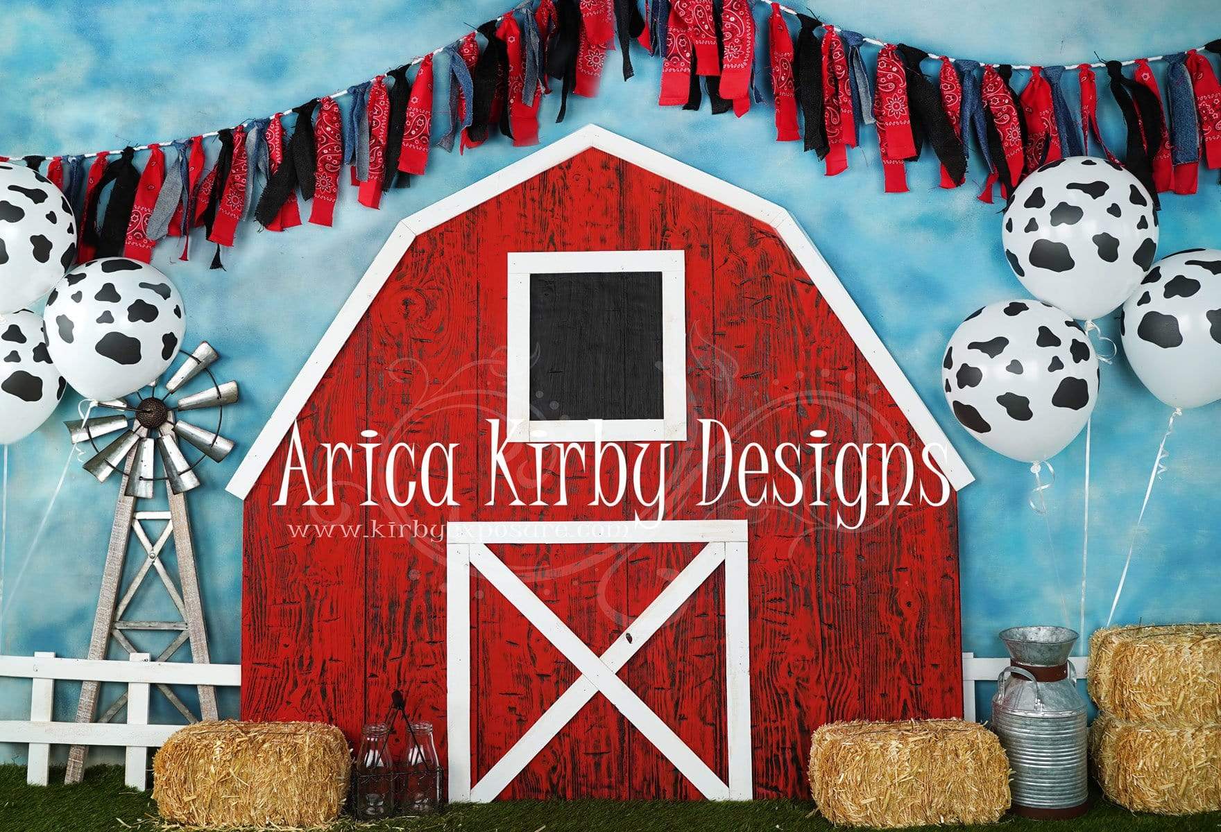 Kate Barnyard Fun Balloons Children Backdrops Designed by Arica Kirby - Kate Backdrop AU