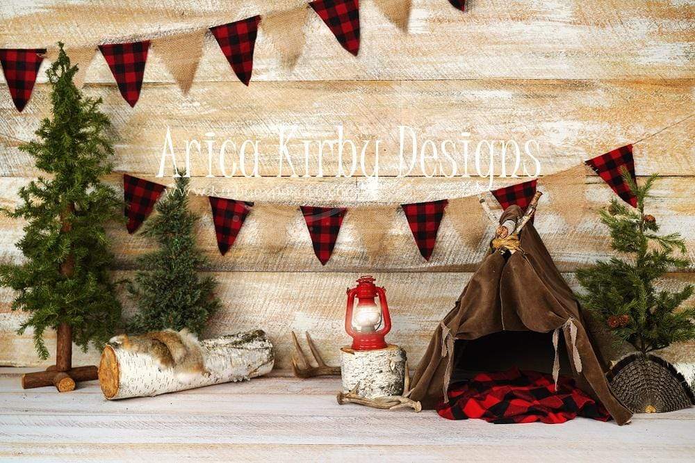 Kate Buffalo Plaid Adventures Christmas Backdrop Designed by Arica Kirby - Kate Backdrop AU