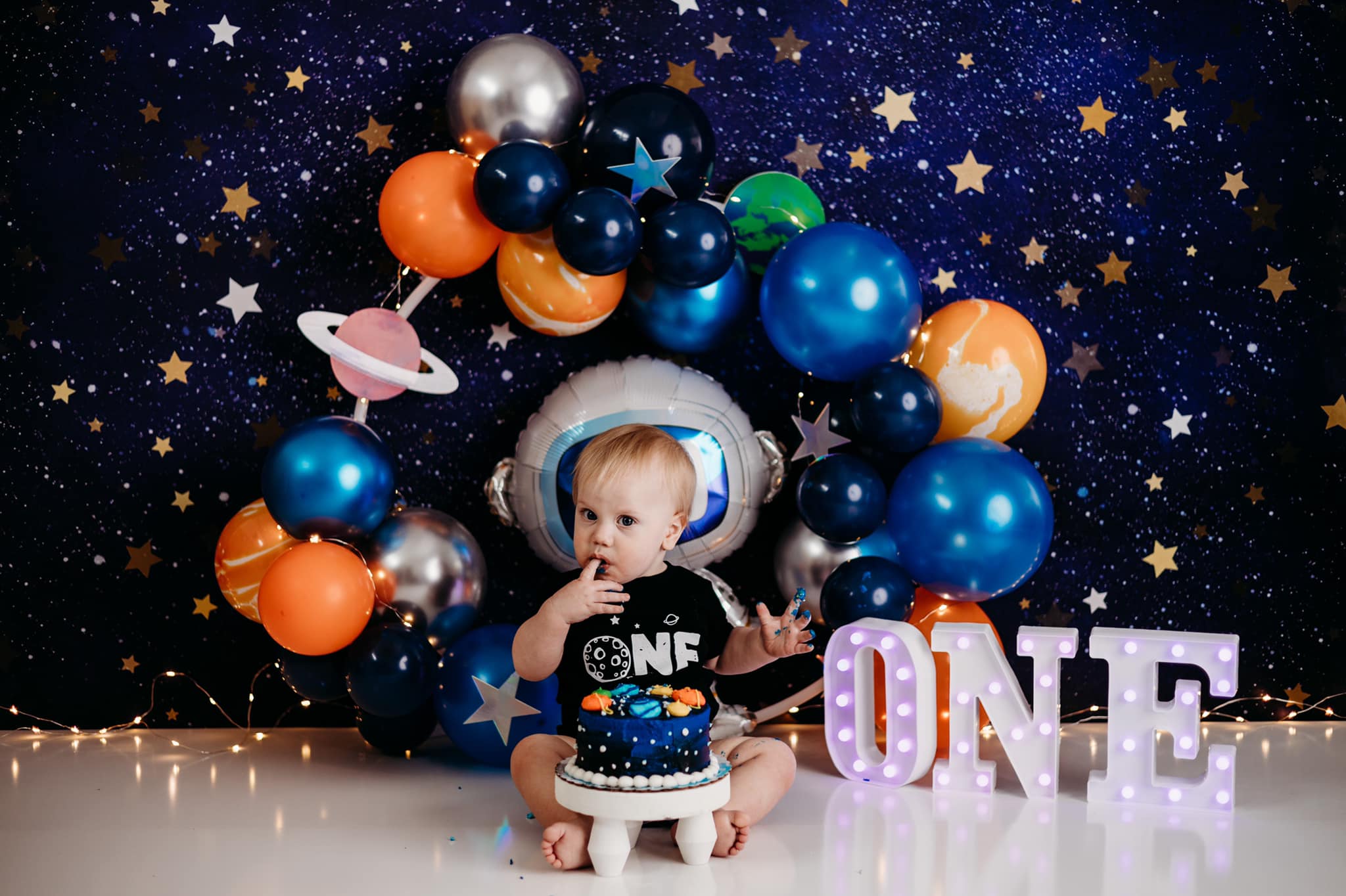 Kate Cake Smash Star Night Blue Sky Backdrop Designed by Chain Photography - Kate Backdrop AU