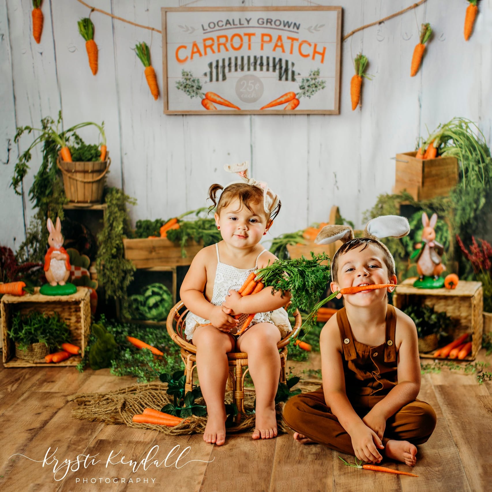 Kate Carrot Patch Easter Backdrop Designed by Megan Leigh Photography - Kate Backdrop AU