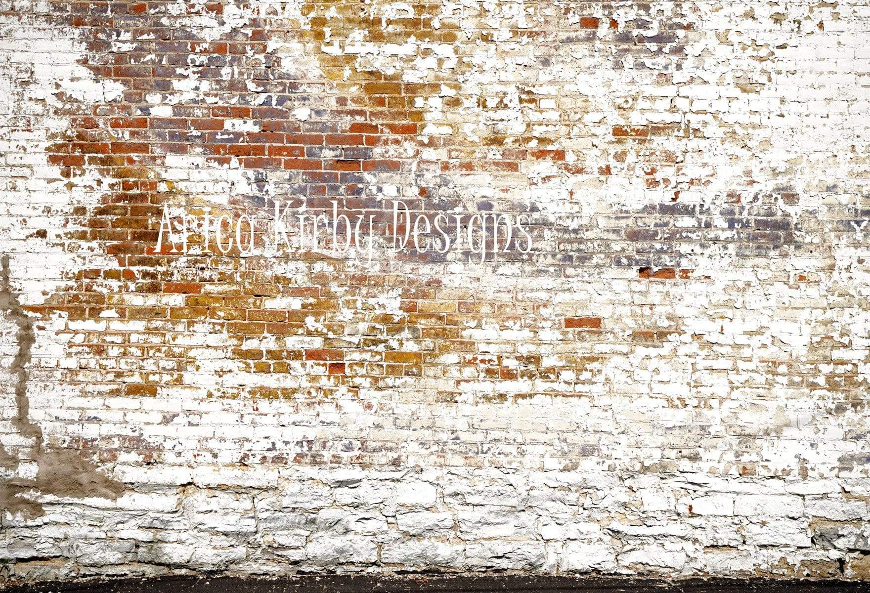 Kate Crumbling White and Red Brick Wall Backdrops Designed by Arica Kirby - Kate Backdrop AU