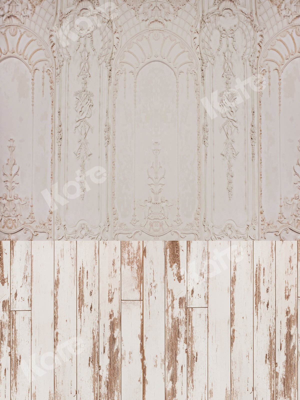 Kate Cream Retro Wall Floor Backdrop for Photography - Kate Backdrop AU