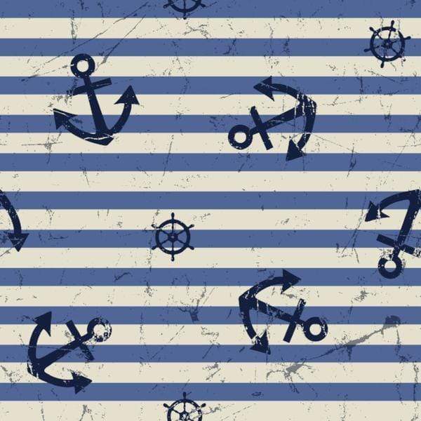Kate Blue And White Stripes With Anchor And Rudder Sea for Photography - Kate Backdrop AU