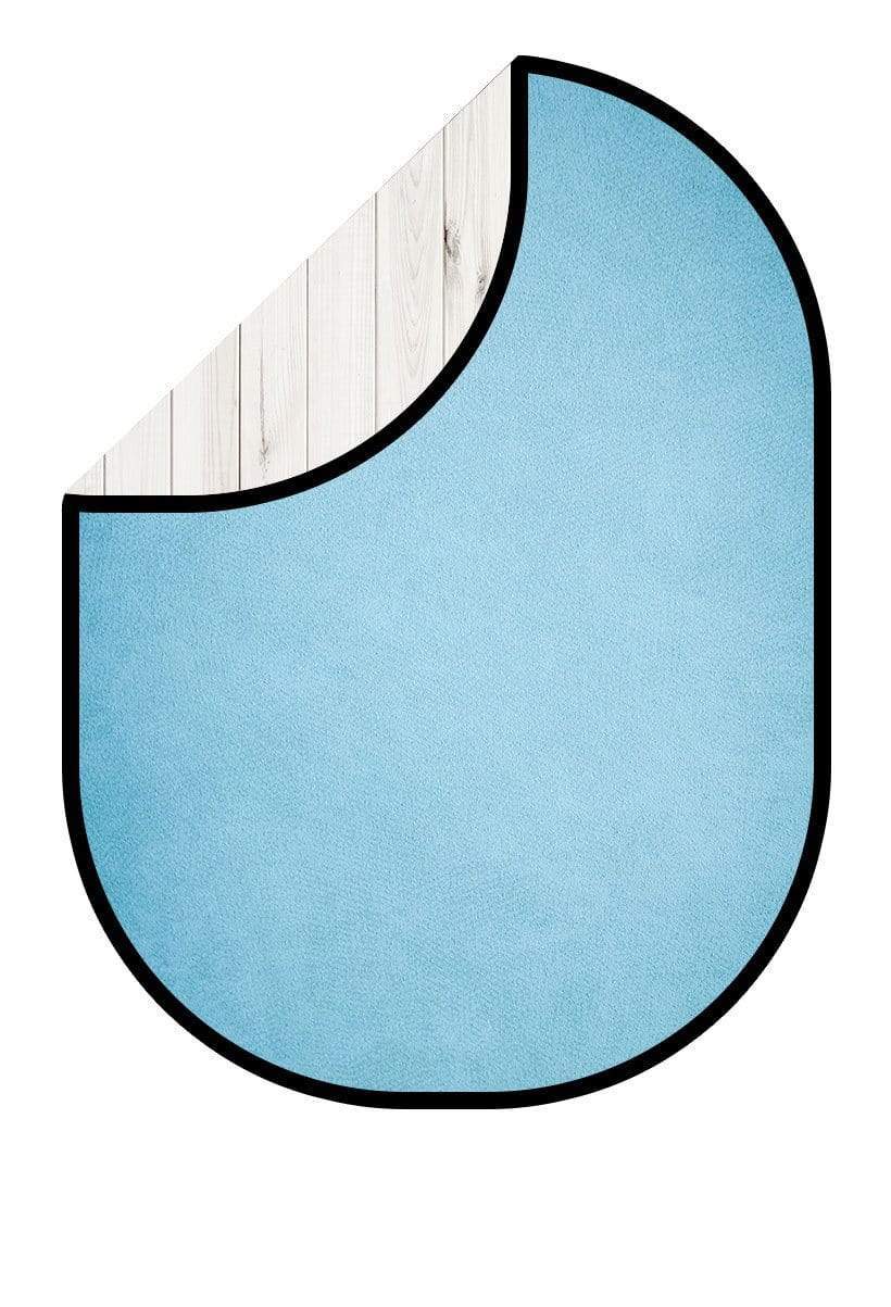 Kate White Wood / Light Blue Collapsible Backdrop Photography 5X6.5ft(1.5x2m) - katebackdrop AU