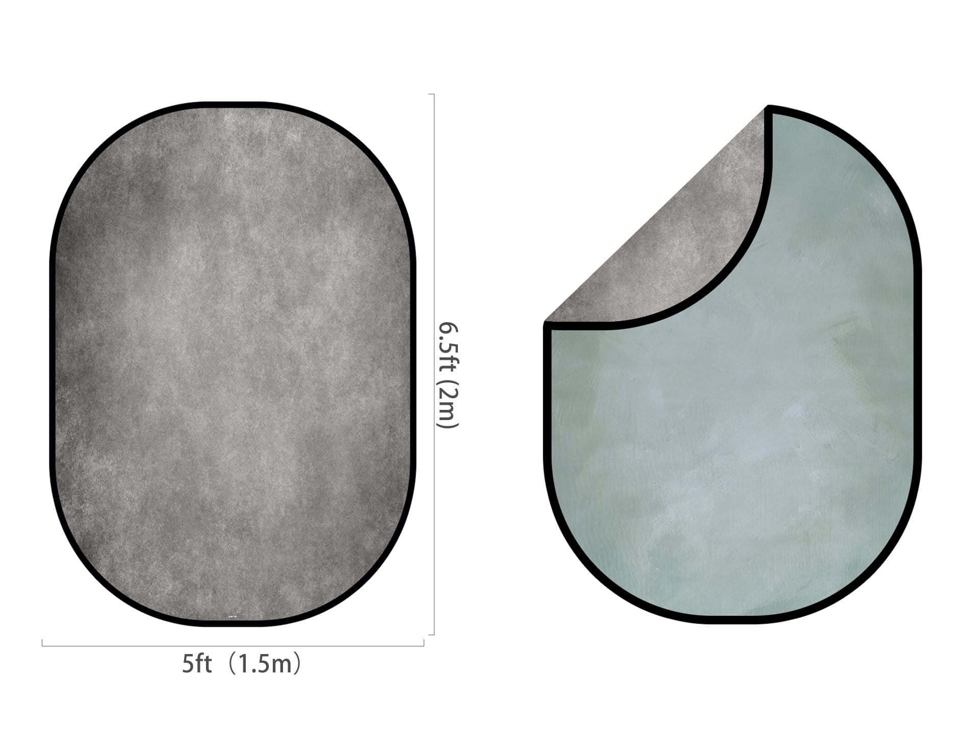 Kate Abstract Gray Green/Abstract Gray Collapsible Backdrop Photography 5X6.5ft(1.5x2m) - Kate Backdrop AU