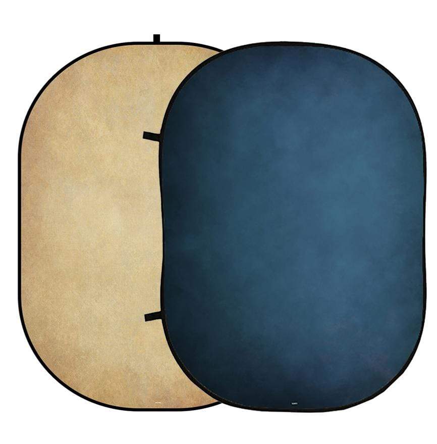 Kate Abstract Cream/Abstract Blue Collapsible Backdrop Photography 5X6.5ft(1.5x2m) - Kate Backdrop AU