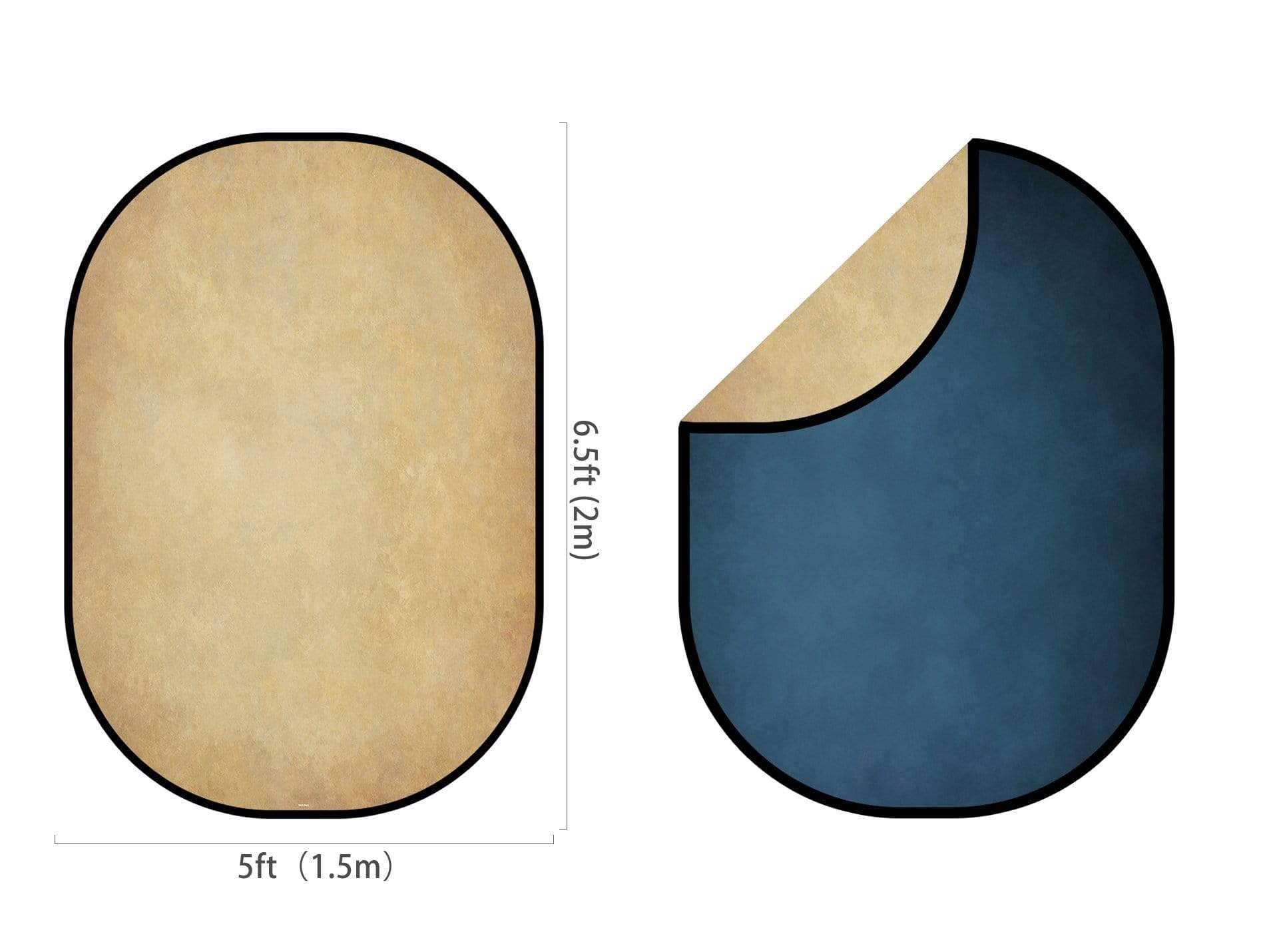 Kate Abstract Cream/Abstract Blue Collapsible Backdrop Photography 5X6.5ft(1.5x2m) - Kate Backdrop AU