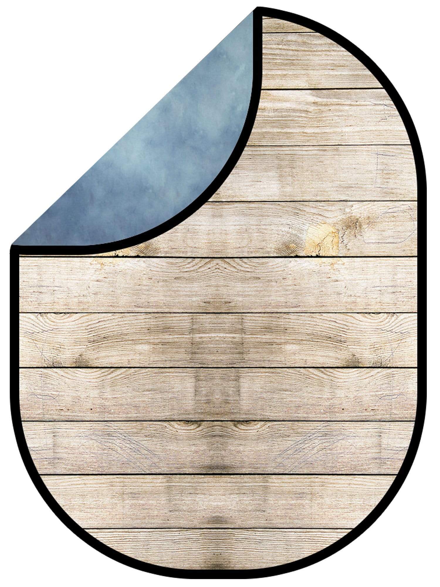 Kate Blue Texture/Light Creamy-White Wooden Collapsible Backdrop Photography 5X6.5ft(1.5x2m) - katebackdrop AU