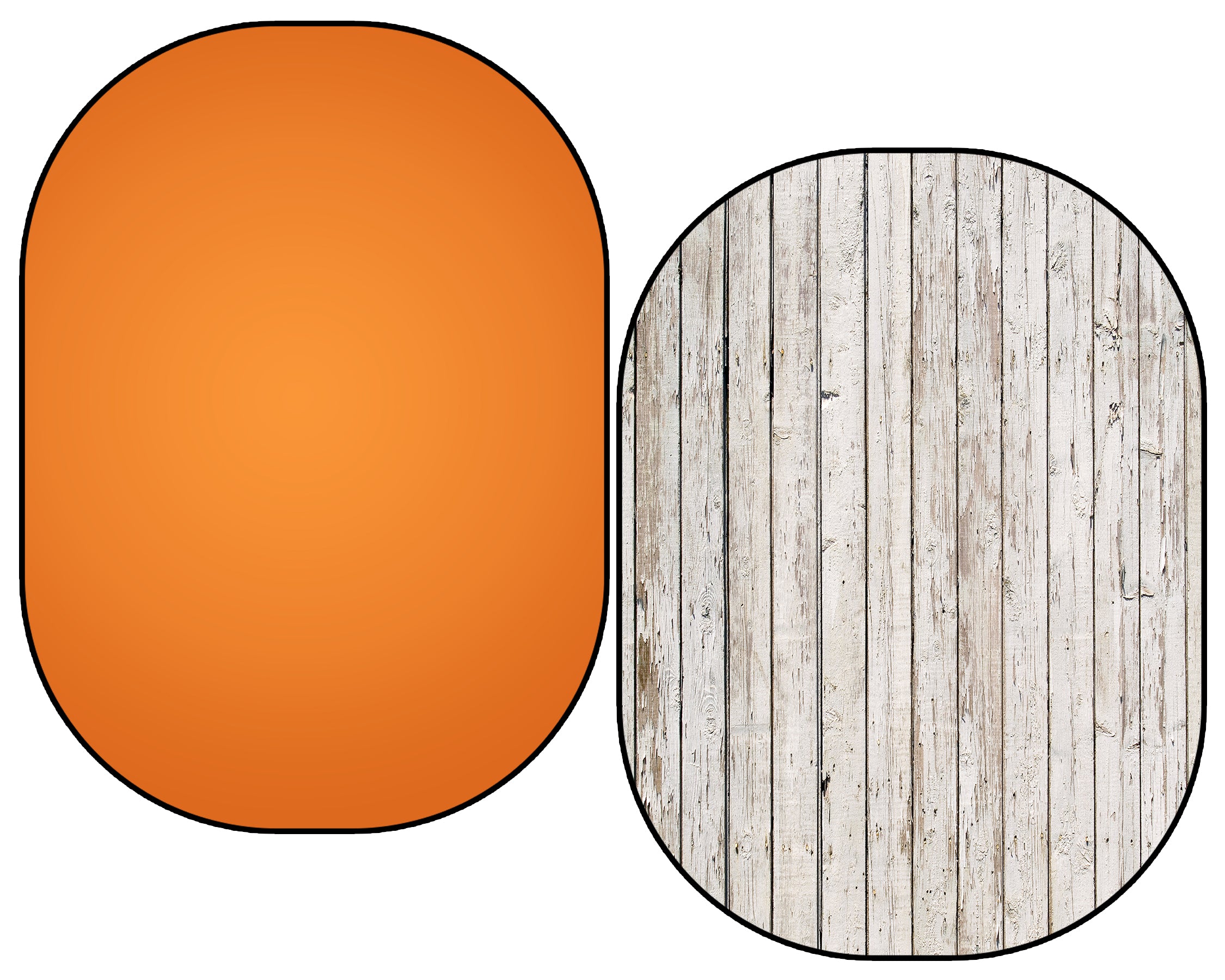 Kate Retro White Wood / Solid Orange Color Collapsible Backdrop Photography 5X6.5ft(1.5x2m) - katebackdrop AU