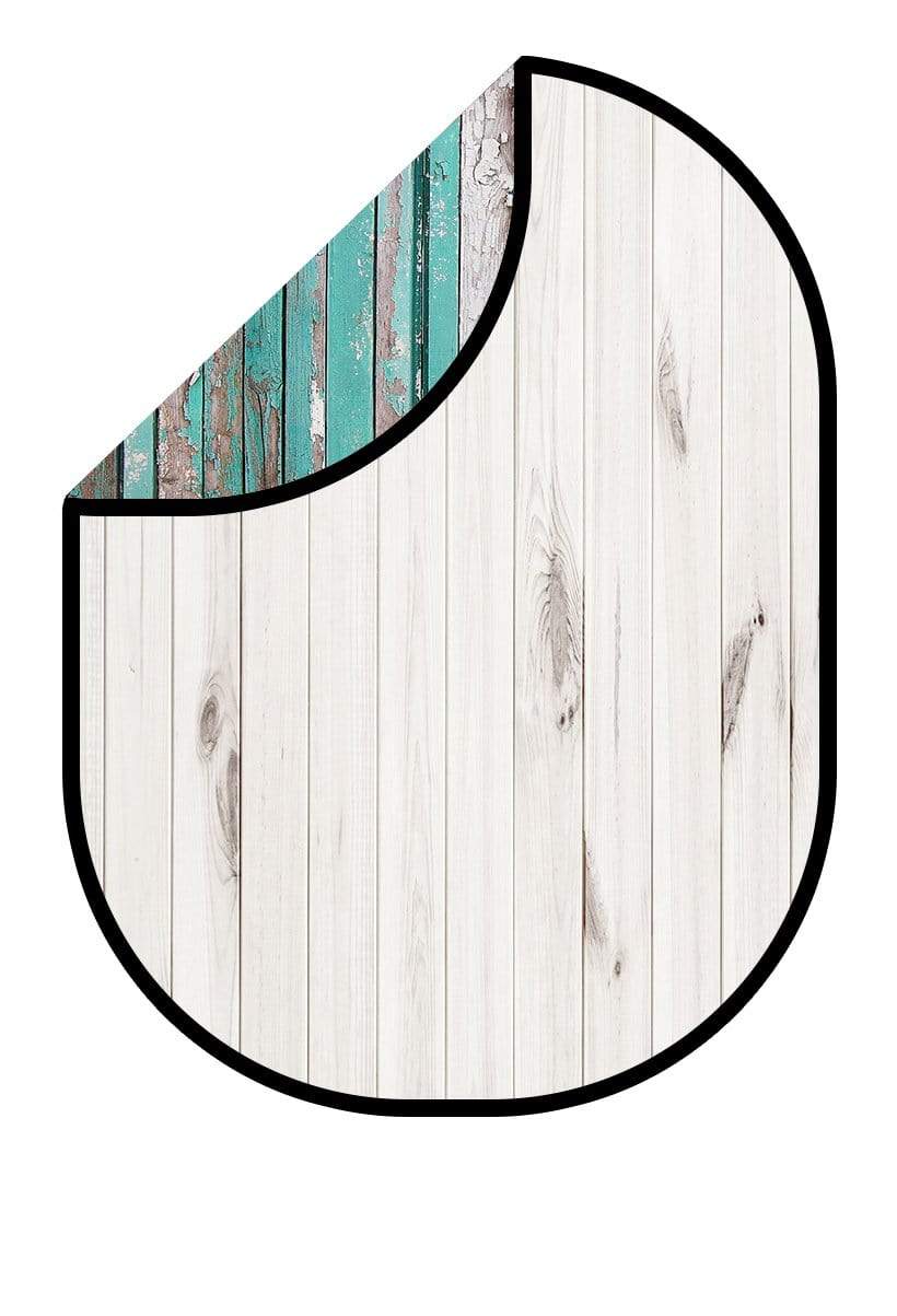 Kate White Wood / Dark Blue Green Retro Wood Collapsible Backdrop Photography 5X6.5ft(1.5x2m) - katebackdrop AU