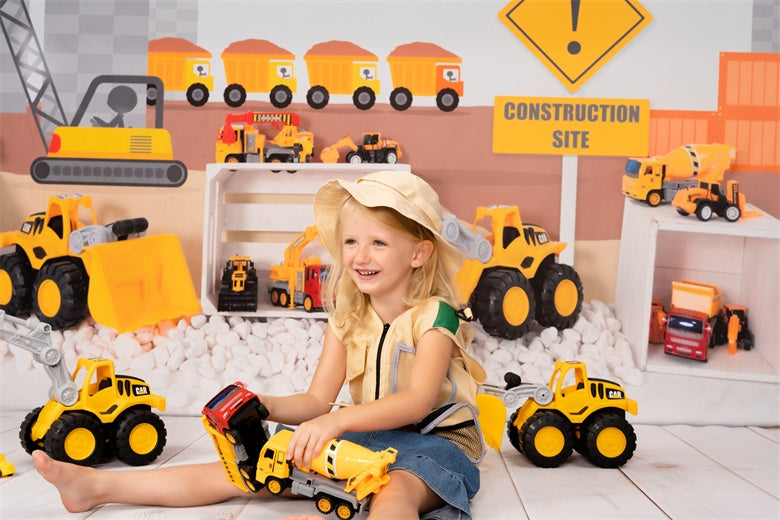 Kate Construction Site Backdrop Kids Toys for Photography