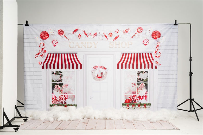 Kate Christmas Candy Shop Backdrop for Photography - Kate Backdrop AU